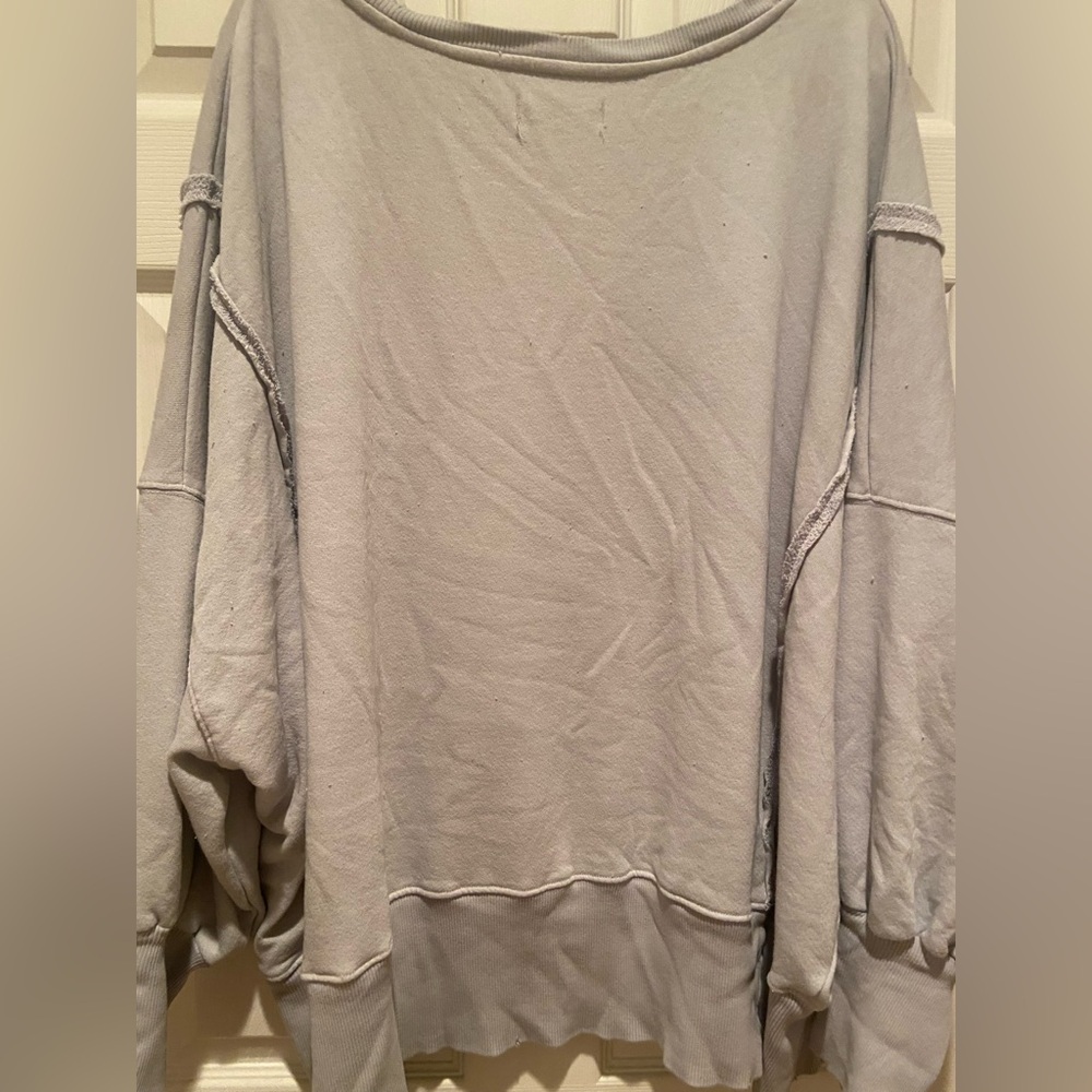 NWOT! We The Free by Free People Women's Gray and Orange Graphic Camden Sweater - Picture 10 of 11